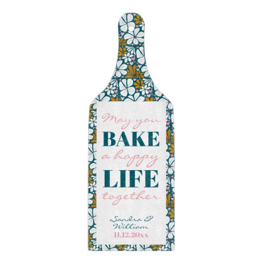 レトロの花70s溝深いおもしろいロマンチック カッティングボード (正面)