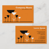 レトロの花 – オレンジ 名刺 (正面/裏面)