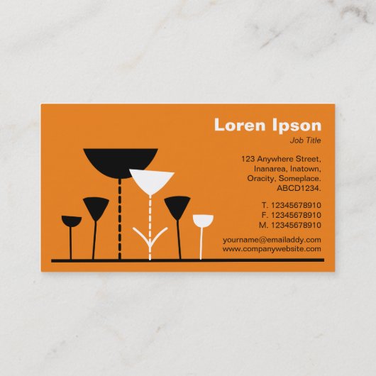 レトロの花 – オレンジ 名刺 (裏面)