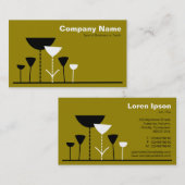 レトロの花 – ゴールデンブラウン 名刺 (正面/裏面)