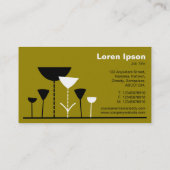 レトロの花 – ゴールデンブラウン 名刺 (裏面)