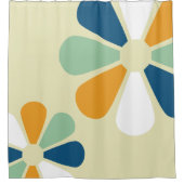 レトロの花 シャワーカーテン (正面)