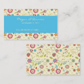 レトロの花・ターコイズ・客席カード プレイスカード (正面/裏面)