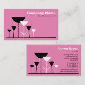 レトロの花 – ピンク 名刺 (正面/裏面)