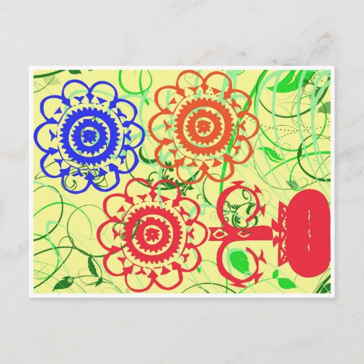 レトロの花（渦） ポストカード (正面)