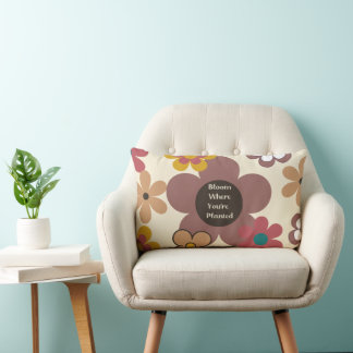 レトロの花"開花あなたは植えた" ランバークッション