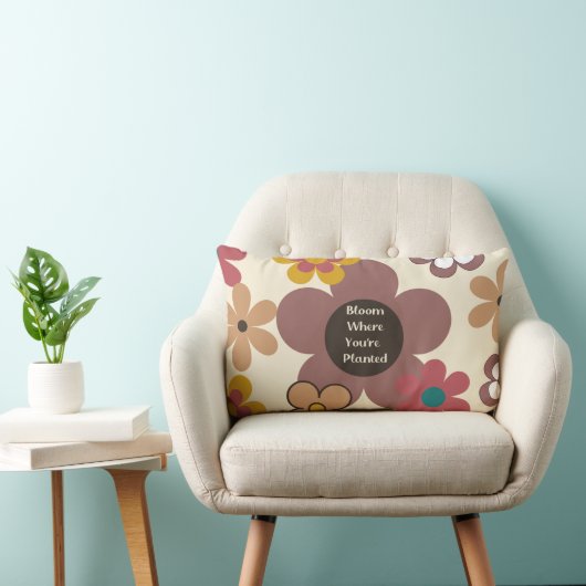 レトロの花"開花あなたは植えた" ランバークッション (椅子)