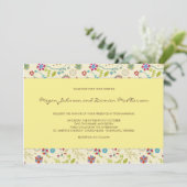 レトロの花・黄・結婚式招待状 招待状 (スタンド正面)