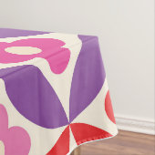 レトロの花Mid Century Circlesパターン テーブルクロス (インサイチュ)