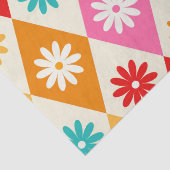 レトロの花Mid Century Diamondsパターン 薄葉紙 (詳細)