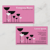 レトロの花v2 – ピンク 名刺 (正面/裏面)