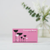 レトロの花v2 – ピンク 名刺 (スタンド正面)