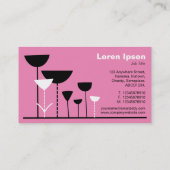 レトロの花v2 – ピンク 名刺 (裏面)