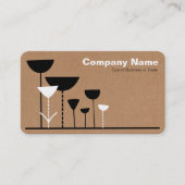 レトロの花v2 – 段ボール箱の背景 名刺 (正面)