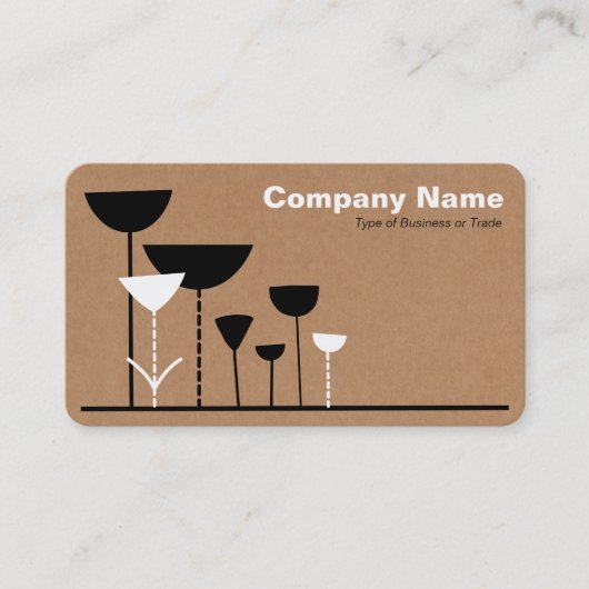 レトロの花v2 – 段ボール箱の背景 名刺 (正面)