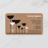 レトロの花v2 – 段ボール箱の背景 名刺 (裏面)