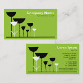 レトロの花v2 - Martian Green 名刺 (正面/裏面)