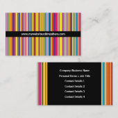 レトロの芸術のストライプので細いウェブサイトの名刺 名刺 (正面/裏面)