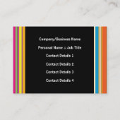 レトロの芸術のストライプのなぽっちゃりしたウェブサイトの名刺 名刺 (裏面)