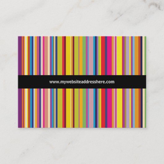 レトロの芸術のストライプのなぽっちゃりしたウェブサイトの名刺 名刺 (正面)