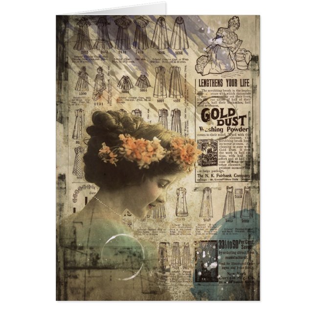 レトロの芸術のヴィンテージの女性カタログのファッションの広告 (正面)