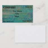 レトロの芸術の青緑の織り目加工の名刺 名刺 (正面/裏面)