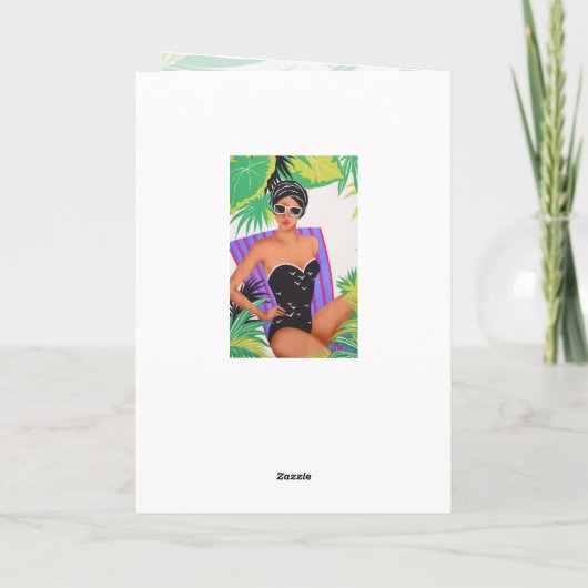 レトロの芸術80s Pinのビーチのパーティーの誕生日 カード (裏面)