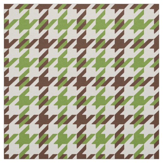 レトロの茶色と緑の千鳥格子の格子模様 ファブリック (見本)
