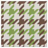 レトロの茶色と緑の千鳥格子の格子模様 ファブリック (クローズアップ)