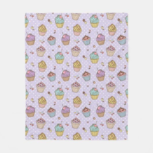 レトロの菓子パターン フリースブランケット (正面)