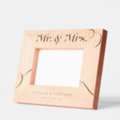 レトロの華やかなタイポグラフィミセス結婚ズ レーザー彫刻フレーム (左)