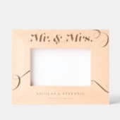 レトロの華やかなタイポグラフィミセス結婚ズ レーザー彫刻フレーム (正面)