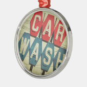 レトロの菱形のカーウォッシュの印 メタルオーナメント (左)