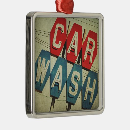 レトロの菱形のカーウォッシュの印 メタルオーナメント (右)
