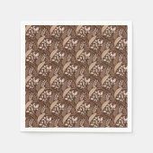 レトロの葉の茶色のエレガントヴィンテージ スタンダードカクテルナプキン (正面)