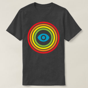 レトロの虹の可視性の目 Tシャツ