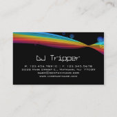 レトロの虹の波の名刺の黒DJ 名刺 (裏面)