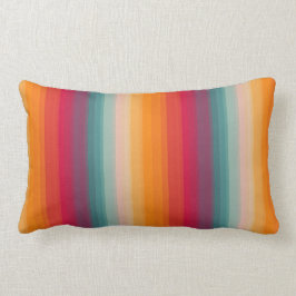 レトロの虹の縞模様 ランバークッション