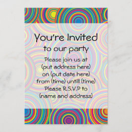 レトロの虹はパターンを一周します 招待状