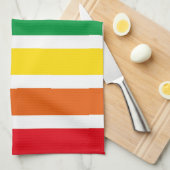 レトロの虹は縞で飾ります キッチンタオル (四つ折り)