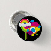 レトロの虹ボタン(黒) 缶バッジ (正面&裏面)