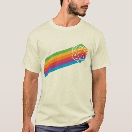 レトロの虹d20 tシャツ (正面)