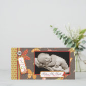 レトロの蝶写真カード 案内状 (スタンド正面)