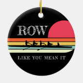 レトロの行が黒い セラミックオーナメント (裏面)