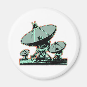 レトロの衛生放送受信アンテナのグラフィック マグネット