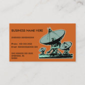 レトロの衛生放送受信アンテナのグラフィック 名刺 (正面)