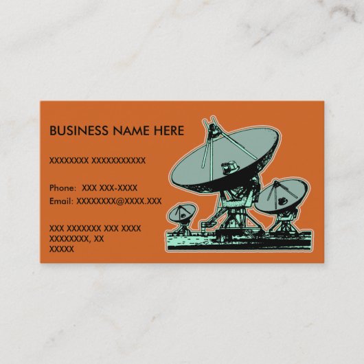 レトロの衛生放送受信アンテナのグラフィック 名刺 (正面)