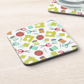 レトロの裁縫のテーマのコルクのコースター コースター (左側)