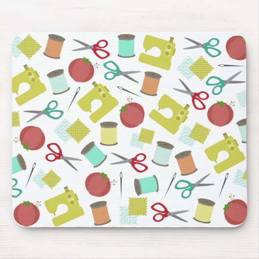レトロの裁縫のテーマのマウスパッド マウスパッド (正面)