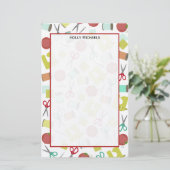 レトロの裁縫のテーマの文房具 便箋 (スタンド正面)